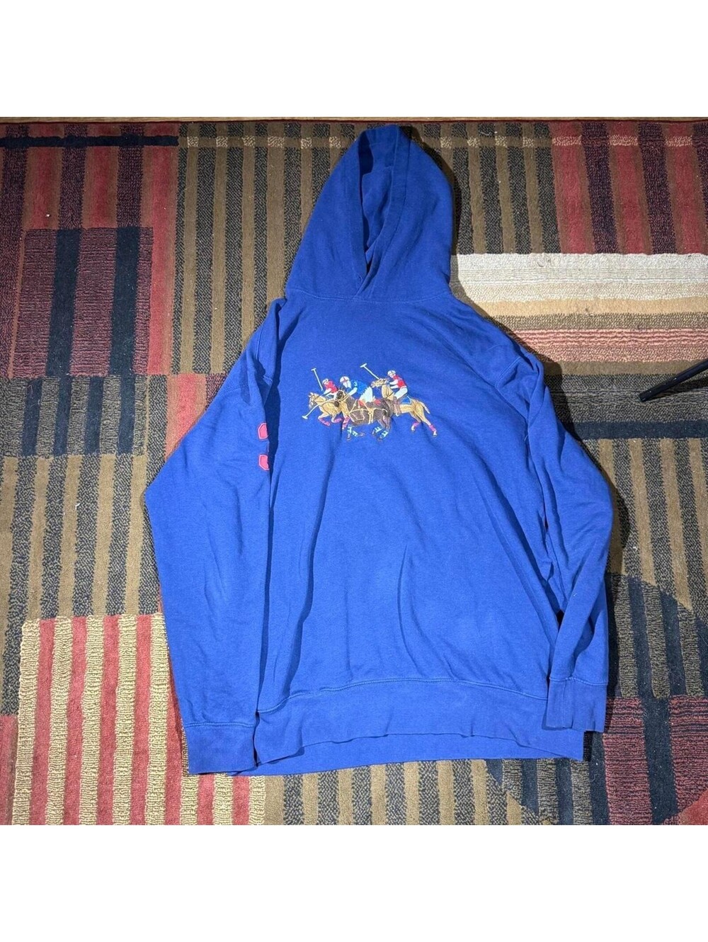 Polo Ralph Lauren triple big pony blue hoodie XLT